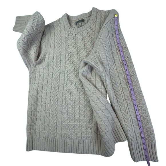 Duluth Trading Co Cream Cable Knit Crewneck Sweater - Picture 8 of 8